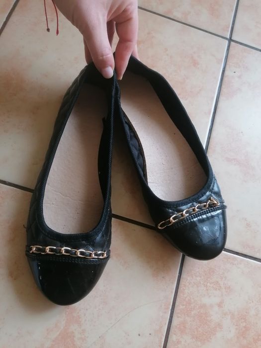 Czarne buty baleriny baletki 39