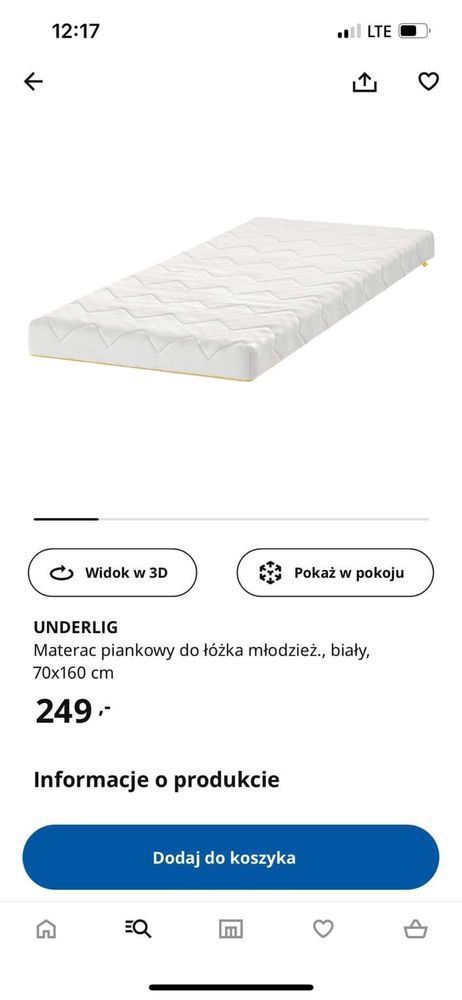 Łóżko dla dziecka łóżeczko dziecięce 160 x 70 szuflada materac białe