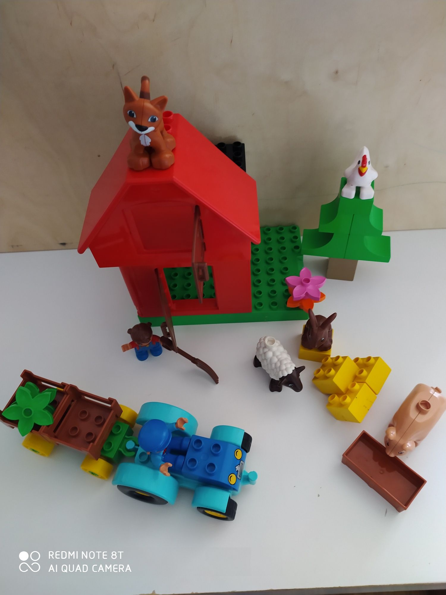Farma lego duplo, traktor, 5 zwierząt, farmer