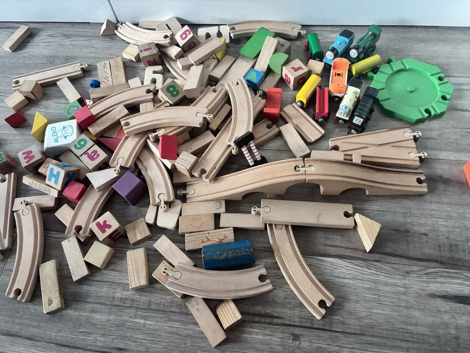 Kolejka ikea drewniane klocki