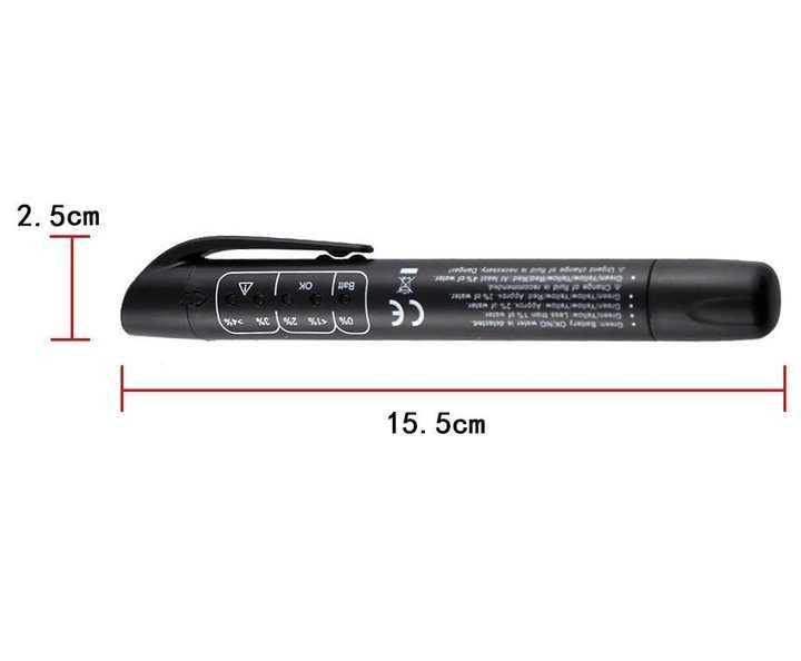 Тестер гальмівної рідини ручка 5 LED DOT3, DOT4, DOT5