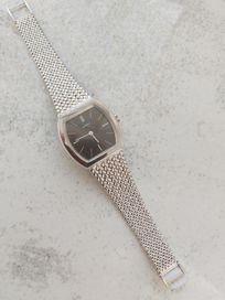 Vintage, damski/męski srebrny zegarek Bergana, nakręcany, 17 kamieni