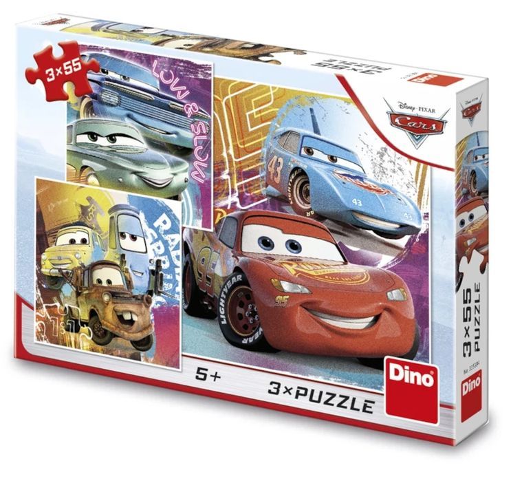 Puzzle dla dzieci Auta Cars Kumple 3 x 55 el.