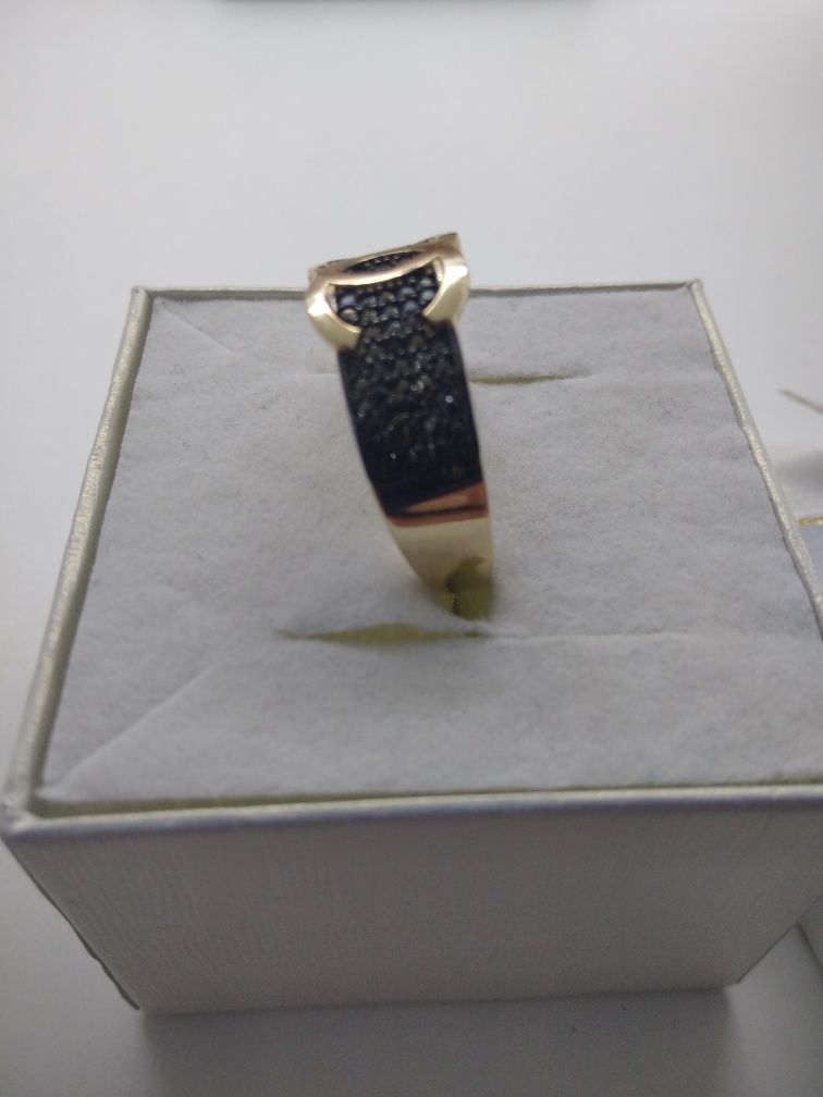 Złoty pierścionek pięknie błyszczący złoto 585 R24