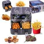 Frytkownica 2x4L / 2500W beztłuszczowa LINBOX Air Fryer Grafitowa