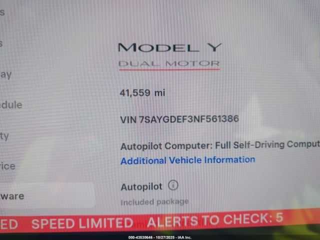 Tesla Model Y Performens Dual Motor All-Wheel Drive2022 /