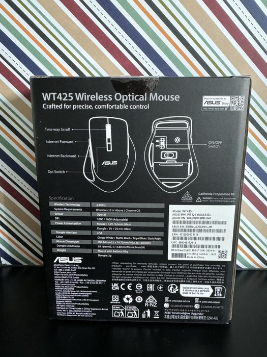 Миша Asus WT425 Wireless Blue (90XB0280-BMU040)