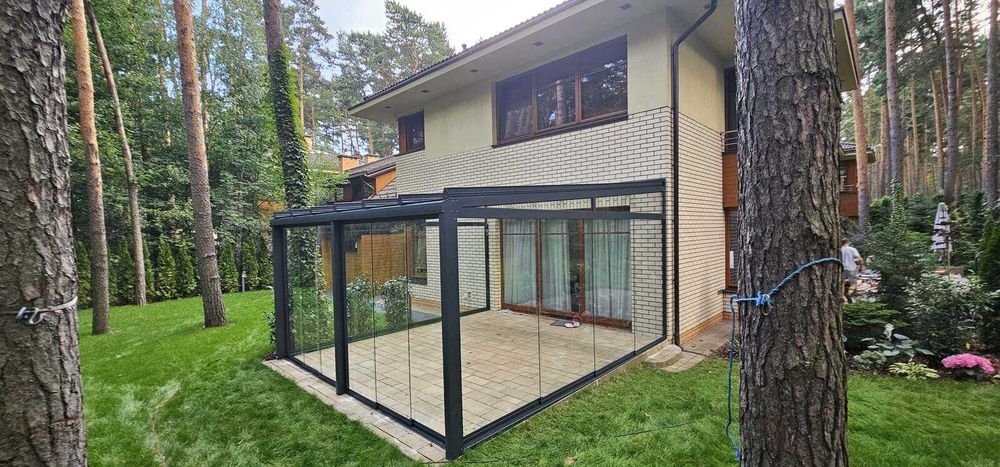 Przesuwna zabudowa tarasu | Ogród zimowy | Zadaszenie tarasu Gliwice