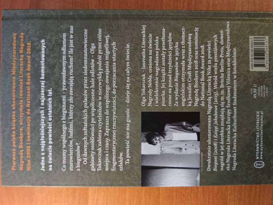 Książka noblistki Olgi Tokarczuk "Bieguni", STAN IDEALNY 10/10