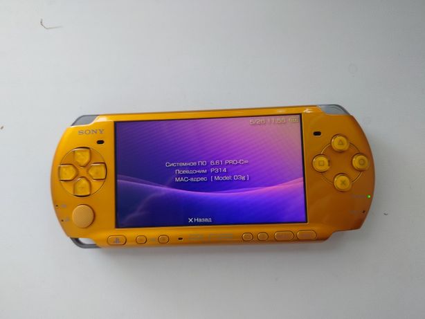 PSP 3000 Slim, ярко-желтая, слимка, прошитая