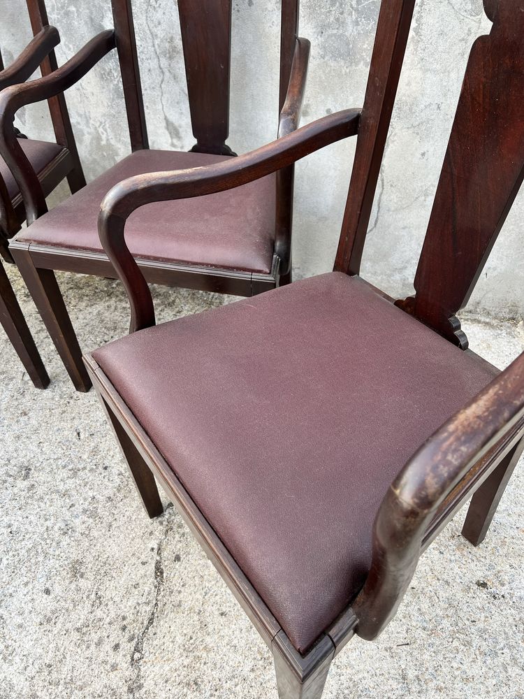 Set de 4 Cadeiras de Jantar Vintage em Mogno