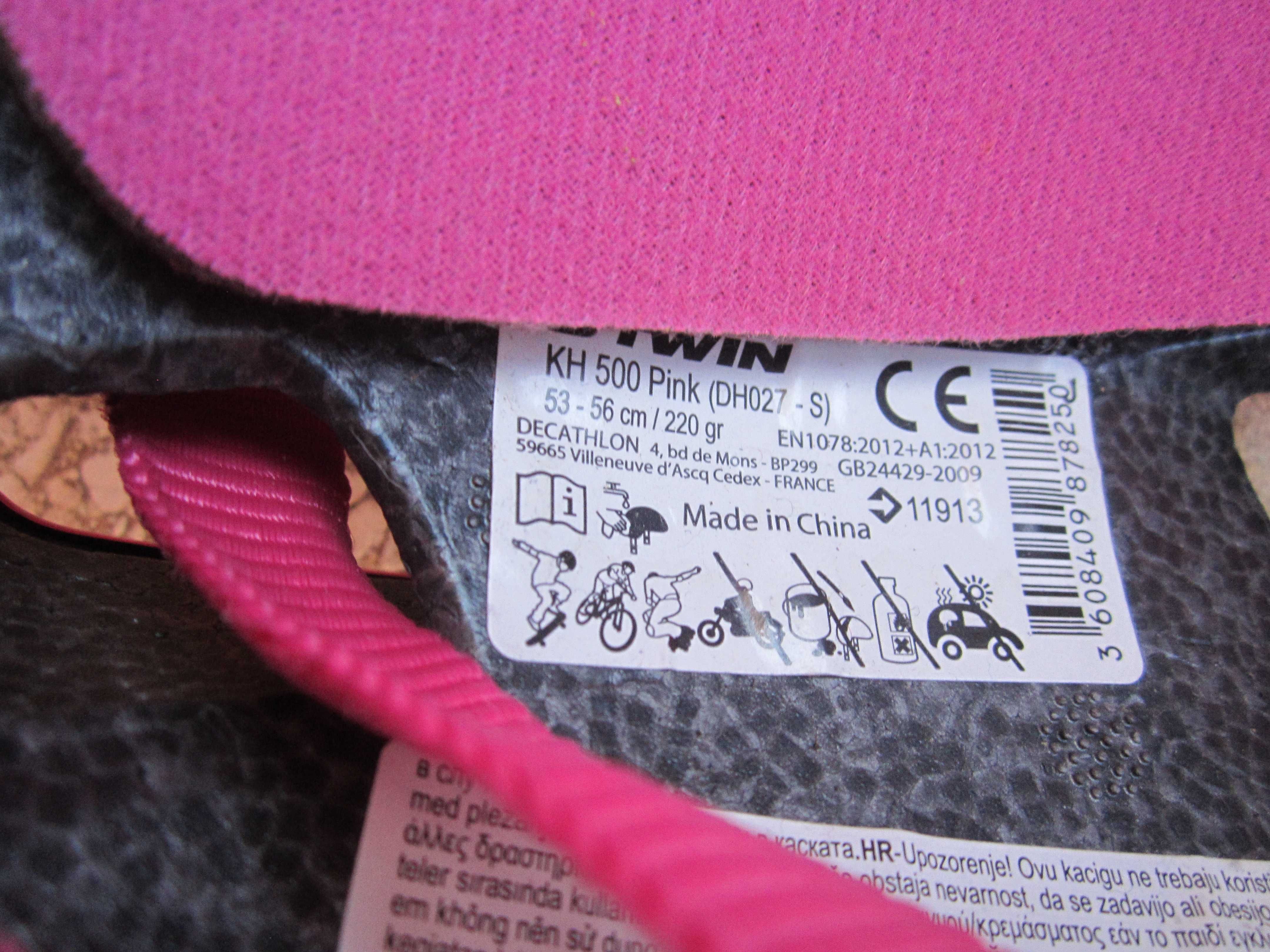 Capacete BTWIN Rosa Criança 53-56 cm, 220 gr