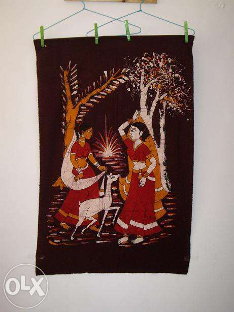 Batik indiano em algodão pintado à mão
