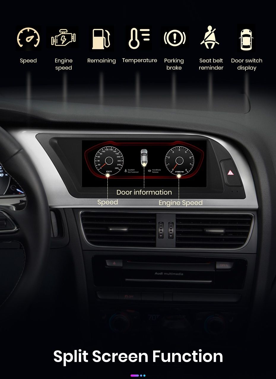 Rádio 8,8" Android Audi A4 de 2013-16 Carplay GPS Knob 6/128GB 8-core