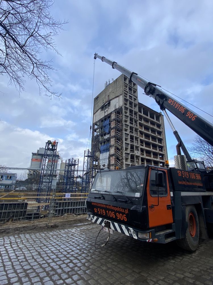 Usługi dźwigowe dźwig HDS transport koparka ładowarka