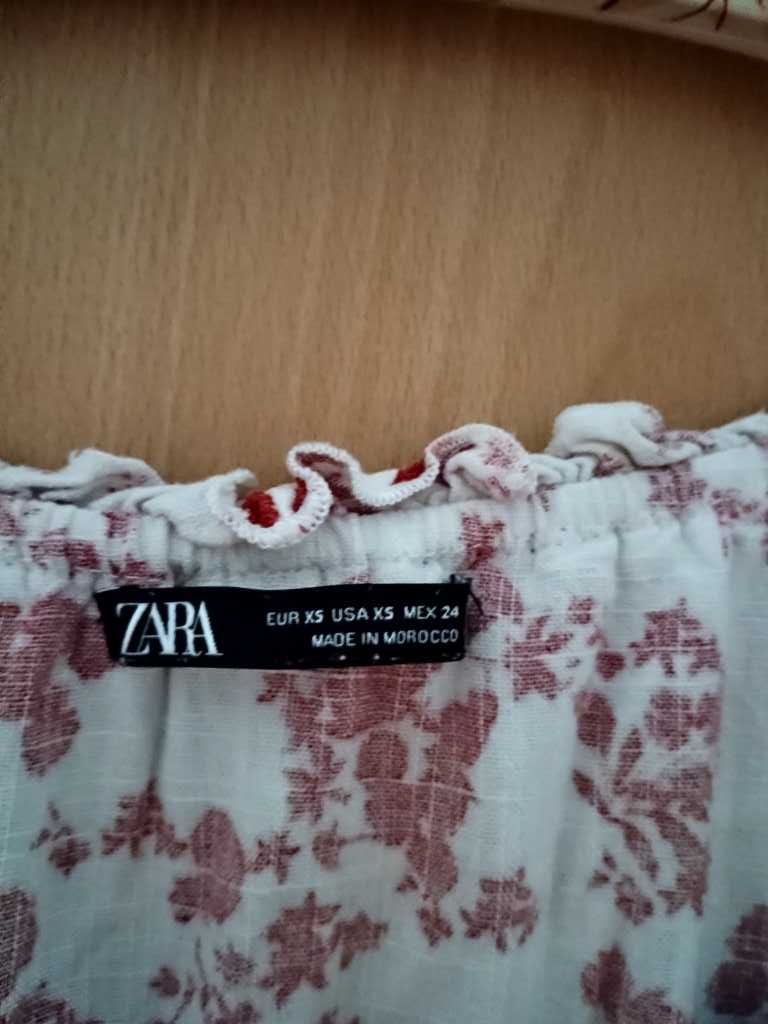 piękna Zara sukienka boho vintage/ XS-M/midi/maxi długa len