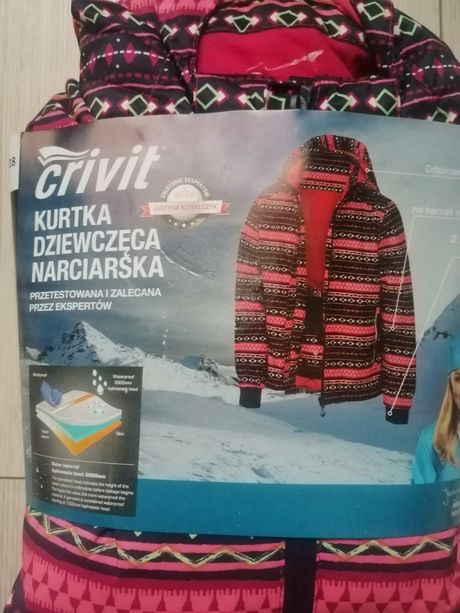 Kurtka narciarska dziewczęca 122/128