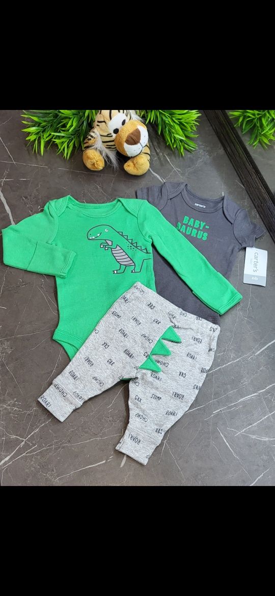 Костюм Carters набір 3 в 1 боді, штанці 0-3, 3-6 та 6-9 місяців