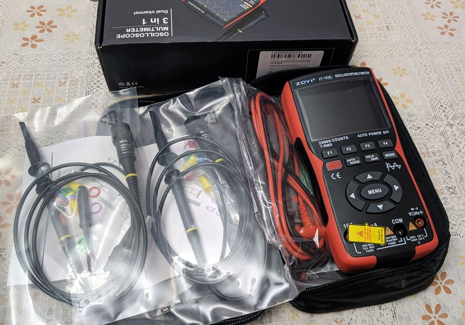 ZOYI ZT-703S 2 щупа Осцилограф 2х50МГц мультиметр генератор сигналів