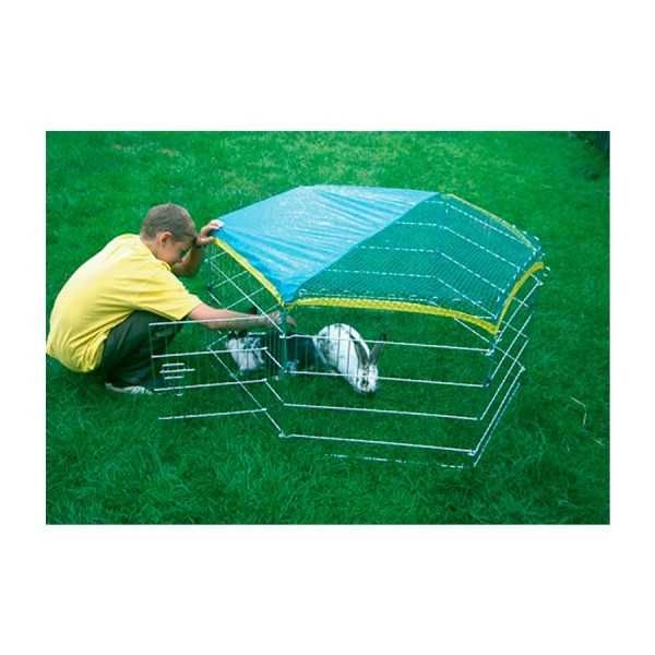 Parque Hexagonal com Porta para animais – Com Proteção de Rede e Sol