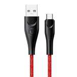 Usams Kabel Pleciony U41 Usb-C 2M2A Czerwony/Red Sj395Usb02 (Us-Sj395)