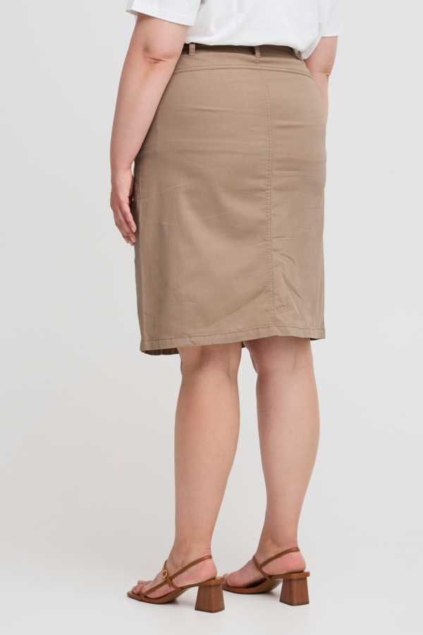 SIMPLE WISH spódnica midi prosta wygodna bawełna plus size 52