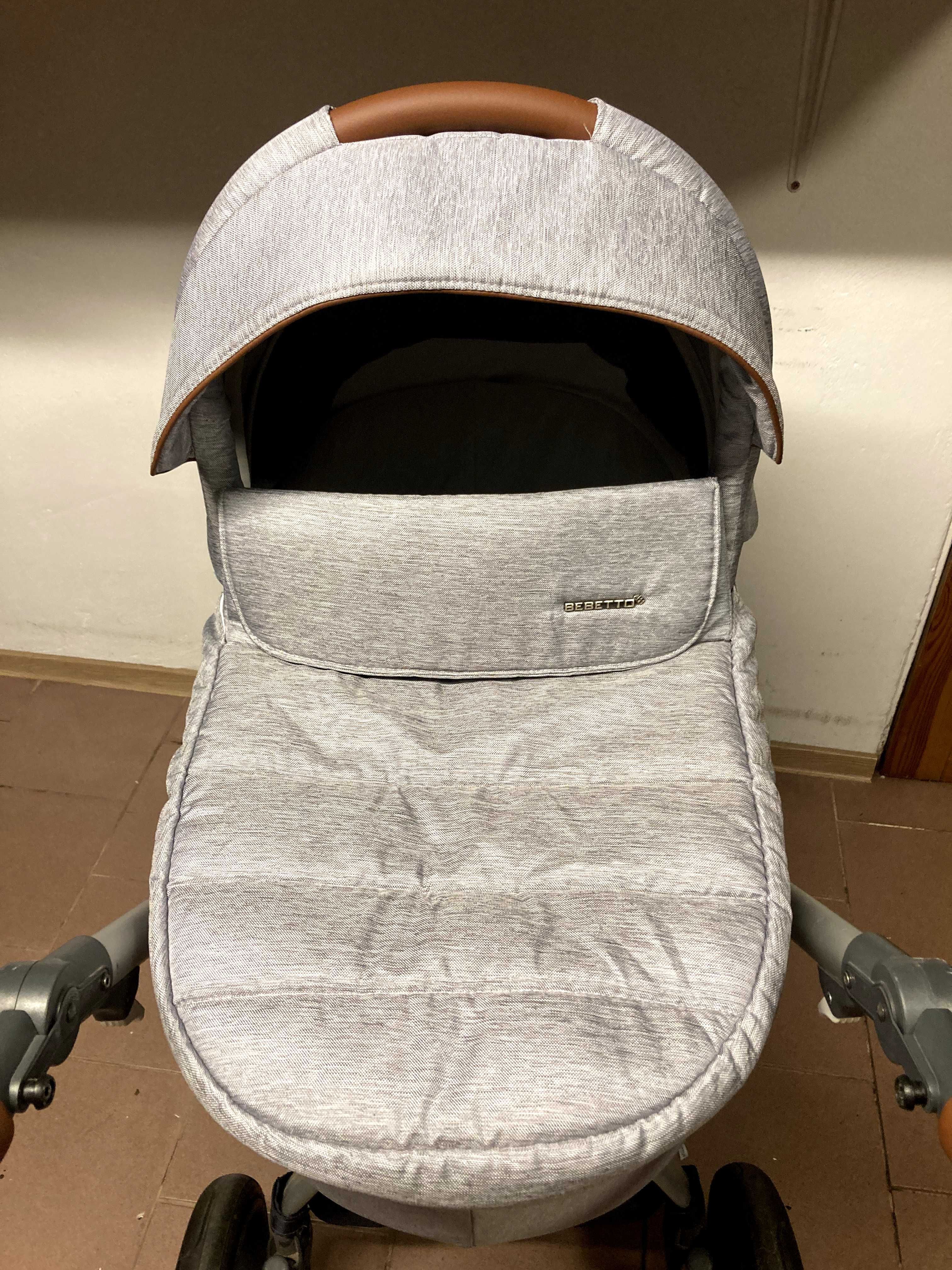 Wózek BEBETTO LUCA 2w1 / 3w1 / 4w1 baza Isofix Jasny Kolor