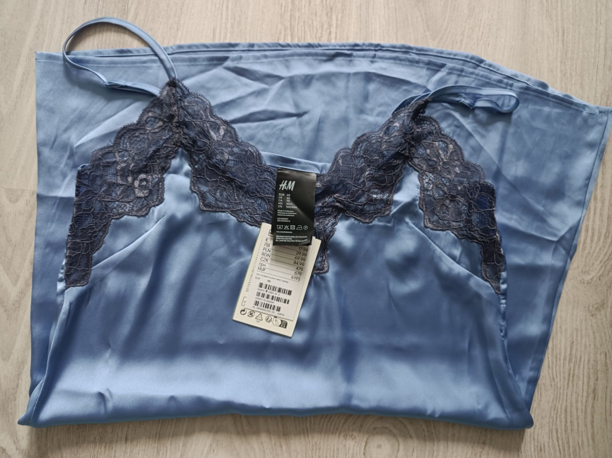 Satynowa koszulka nocna r.XS NOWA! H&M 30zł.