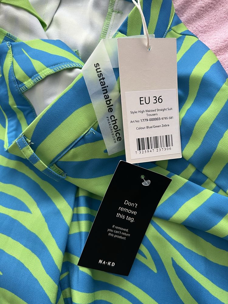 Nowy komplet zebra neon – marynarka XS + spodnie S • z metkami