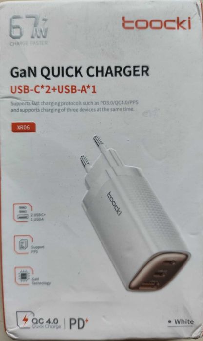 Зарядний пристрій Toocki GaN 67w для смартфонів і ноутбуків, Asometech