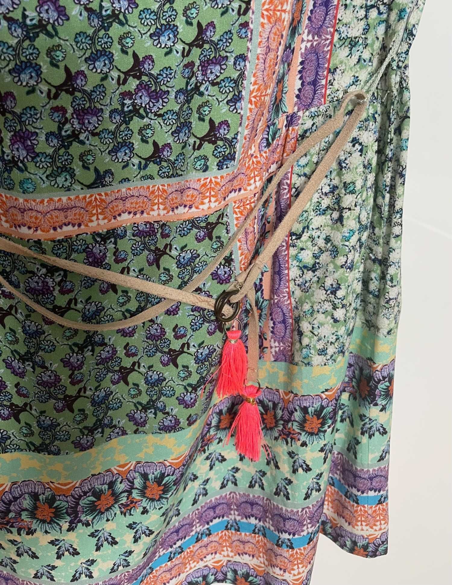 ZARA sukienka tunika  z krótkim rękawem w kwiaty roz. 116