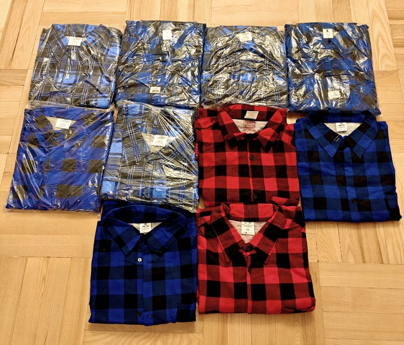 Nowe koszule flanelowe - 10 szt.