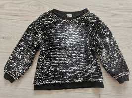 Bluza Zara 122 cekinowa dla dziewczynki czarna