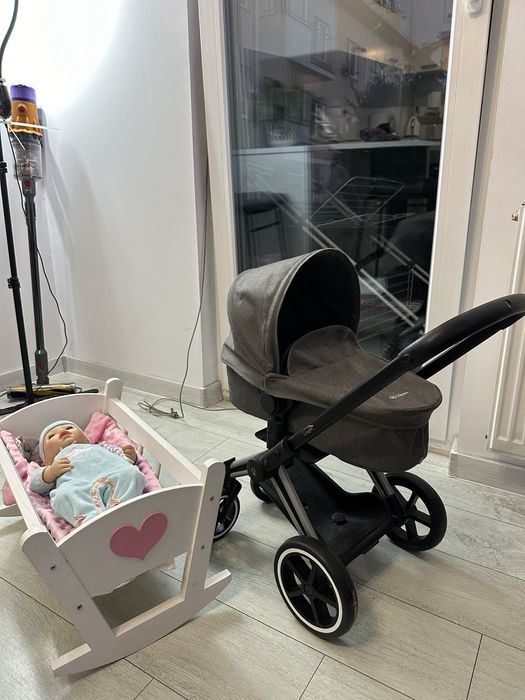 Zestaw Wózek cybex dla lalek, łóżeczko,lalka baby annabelle 43cm