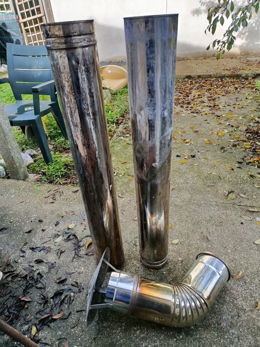 Tubos de inox para chaminé – usados (lote completo)