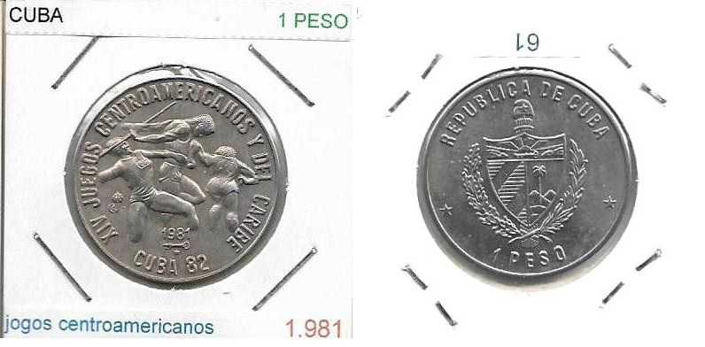 Cuba - - - 1 Peso - 1981 - - - Jogos Centroamericanos - - - Moeda