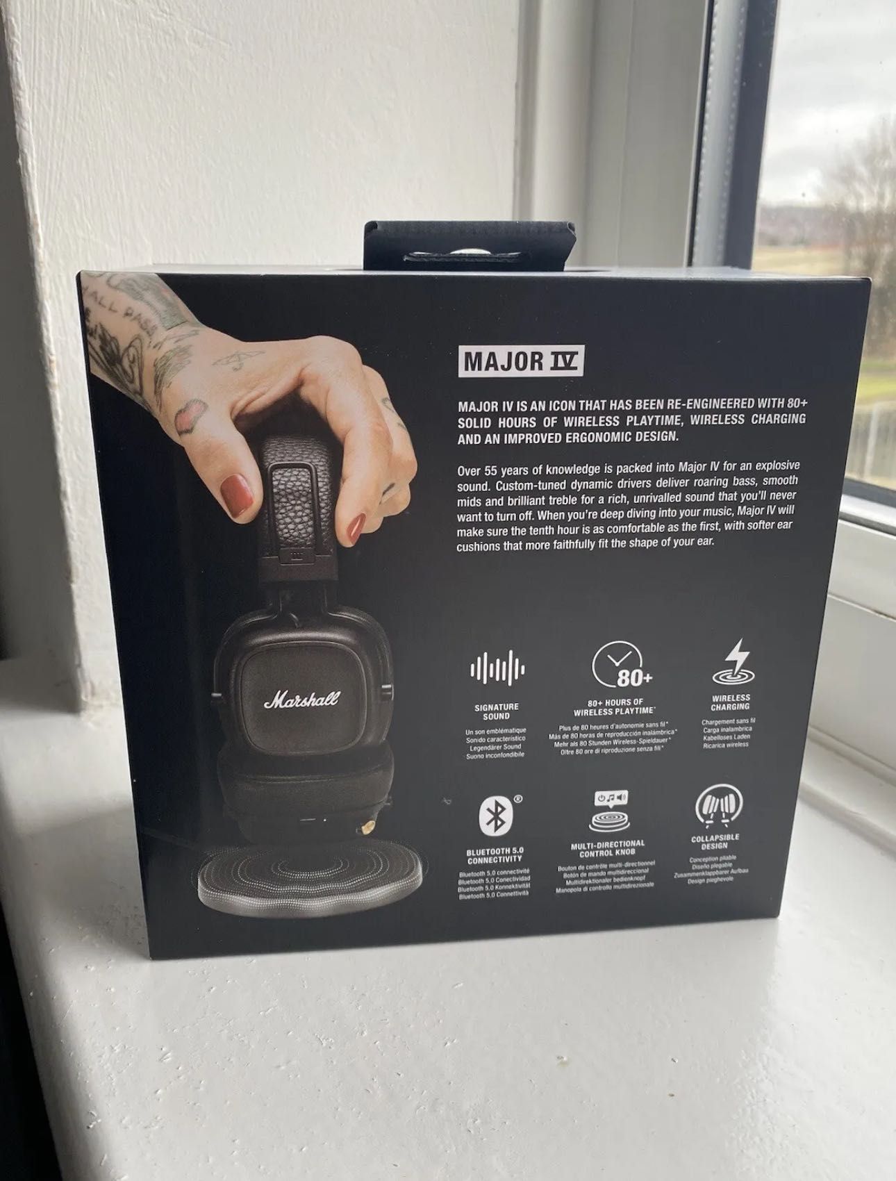 Навушники маршал. Marshall Major IV Headphones Bluetooth black.