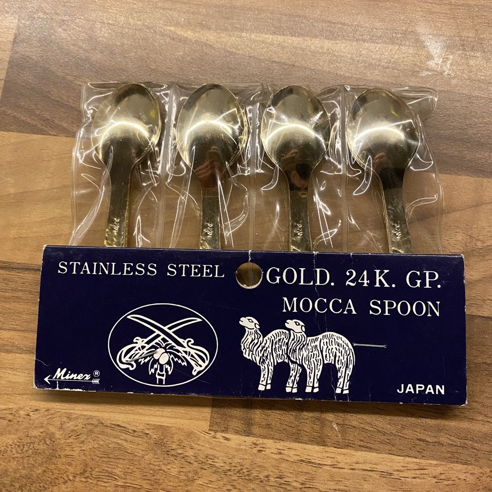 Łyżeczki pozlacane Minex Japan Mocca Spoon