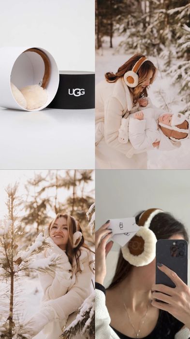 Навушники з овчини Ugg без коробки . Зіп пакет тренд 2025