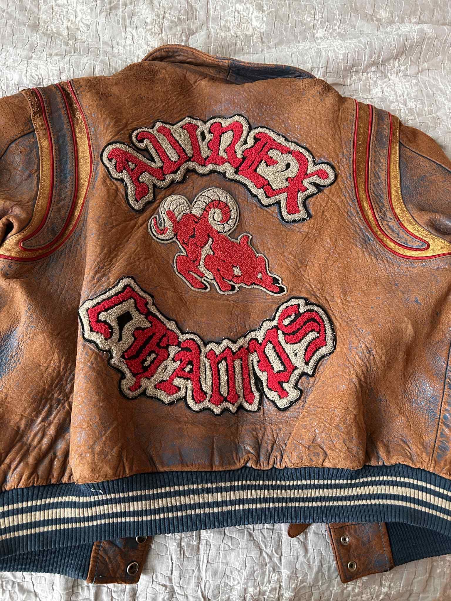 Kurtka skórzana AVIREX "Champs" z 1990 roku - Rozmiar L - Varsity USA