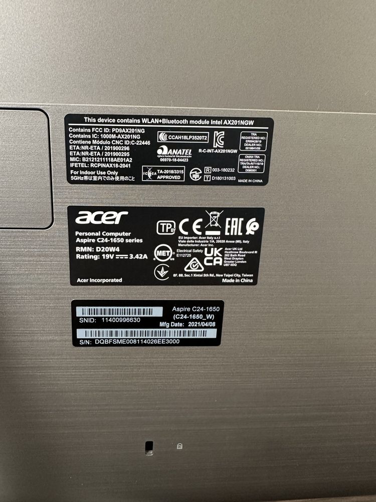 Моноблок Acer aspire C24-1650