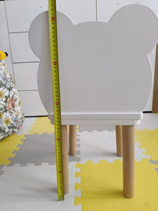 Krzesełko dla dziecka Miś białe