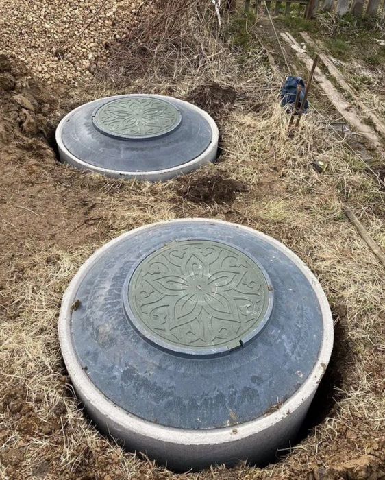 Копка септик вигрібна яма каналізація з бетонних кілець 5/8/12/25 м3