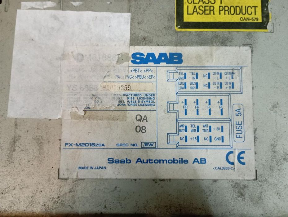 Rádio / auto-rádio SAAB 9-5 Sedan (YS3E)