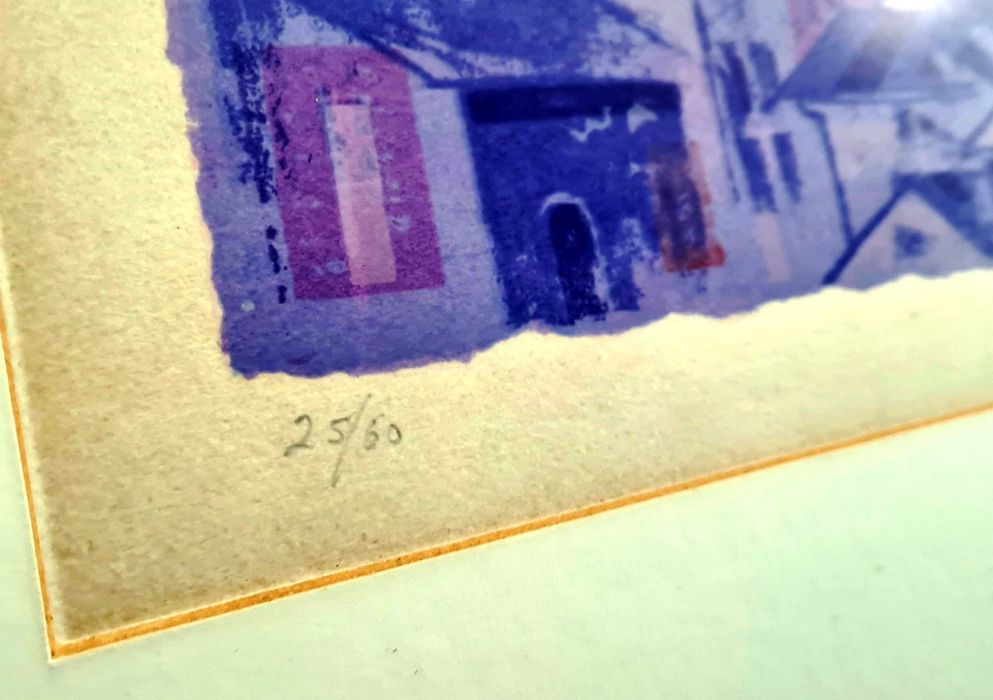 Quadro serigrafia da paisagem do Porto, do artista Júlio Capela