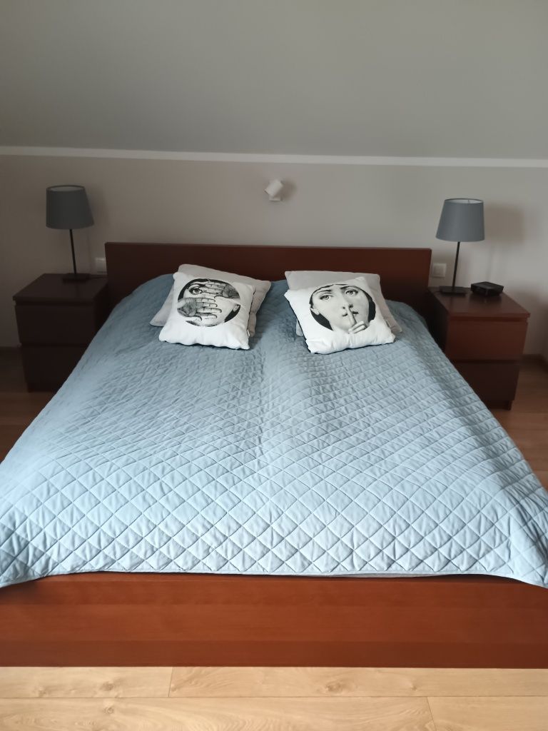 Komplet mebli do sypialni Ikea malm łóżko + szafy hopen