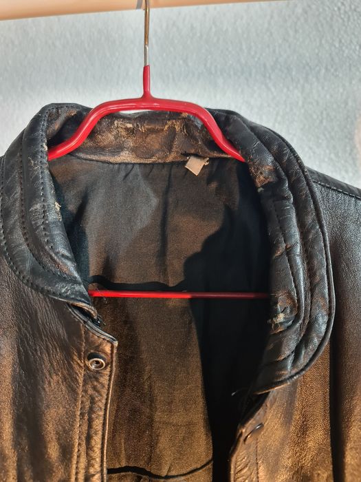 Colete cabedal vintage homem usado