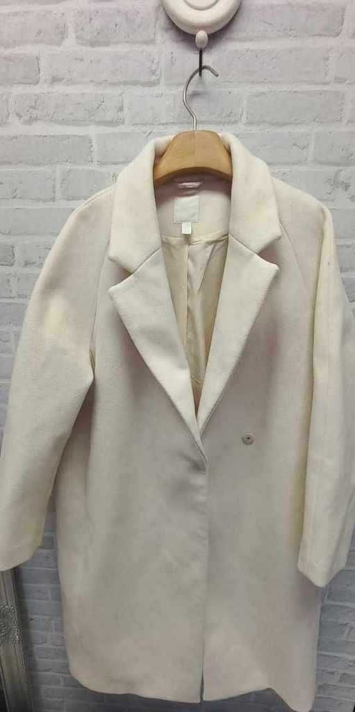 H&M / płaszcz wiosenny damski ecru /oversize / 36-40