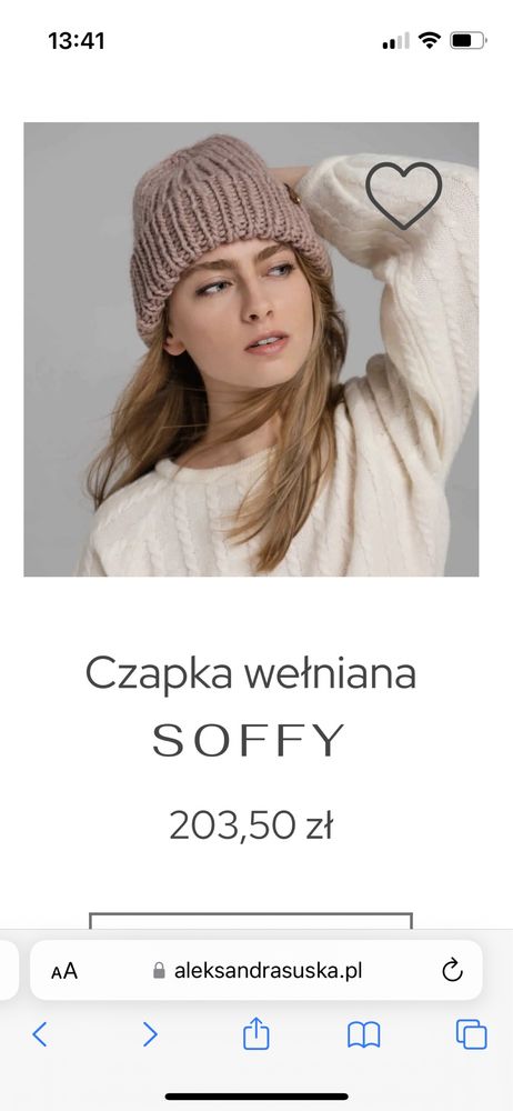 Komplet zimowa czapka i szal 100% wełna owcza