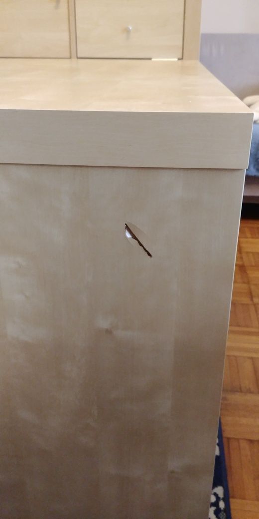 Ikea Expedit, Kallax. Regał z biurkiem. Okleina naturalna.